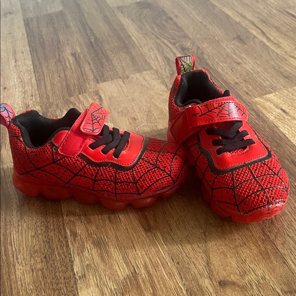 Red Spider Web Kids Sneakers